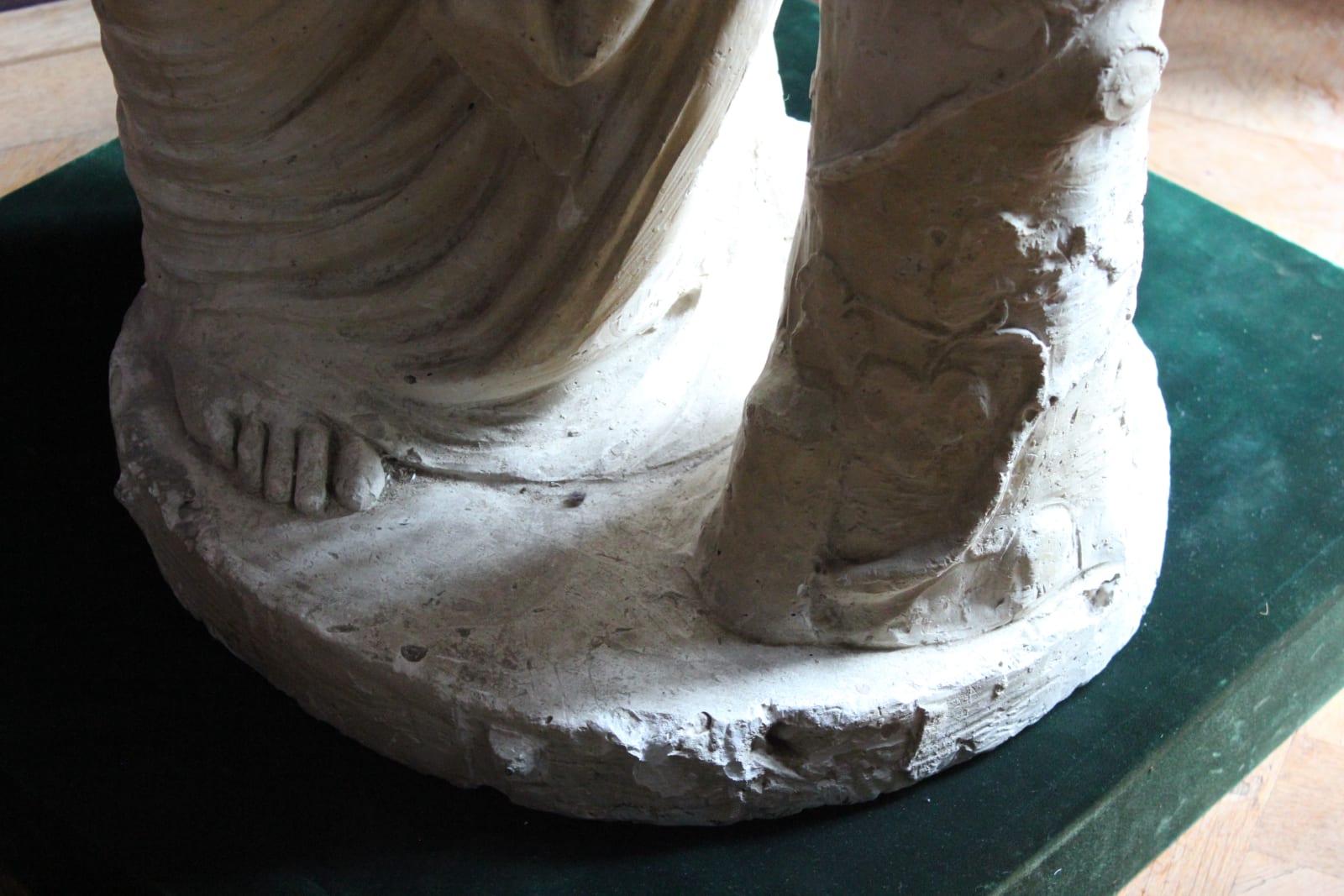 Large, atmospheric classical plaster figure of a water carrier, Late 19th/early 20th century