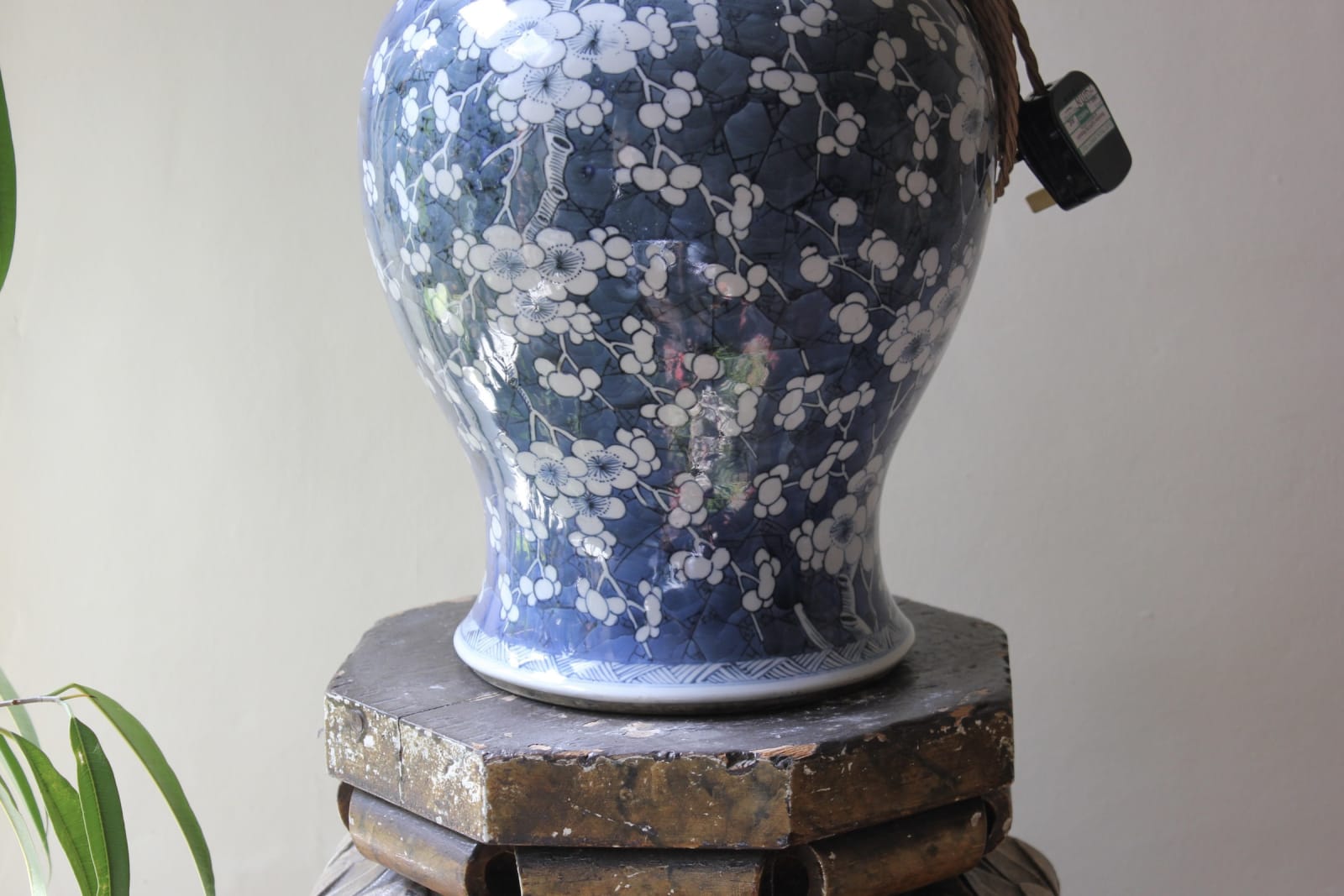 Good size 18th century Chinese vase lamp