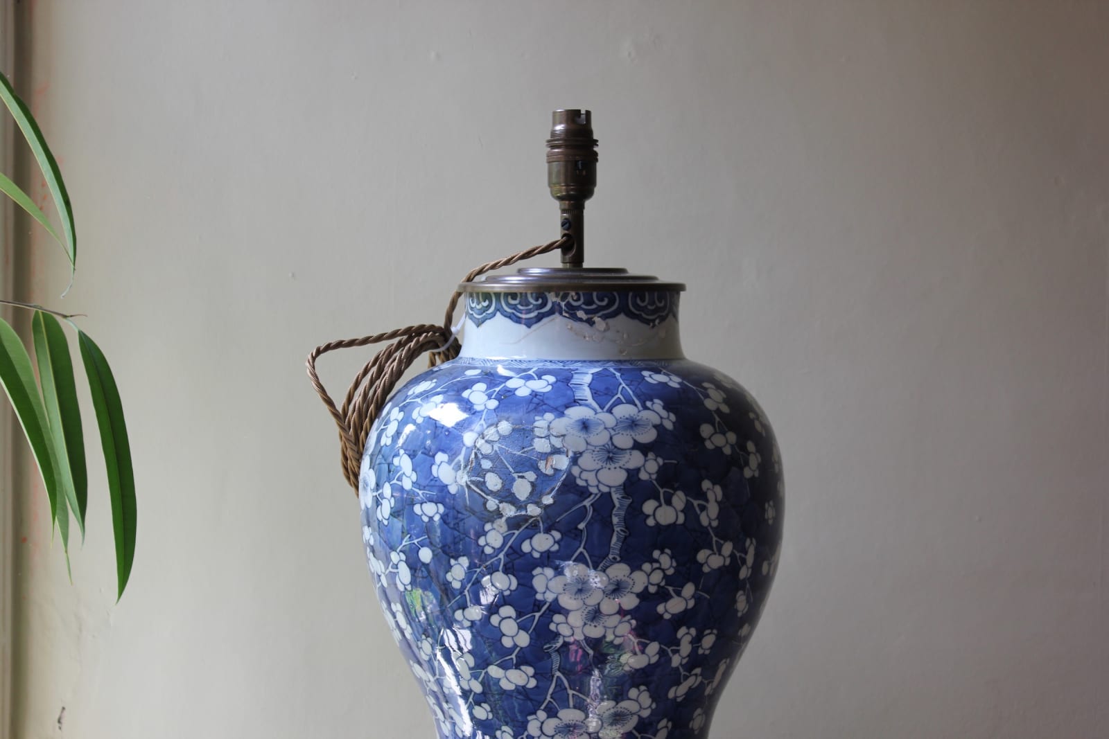 Good size 18th century Chinese vase lamp