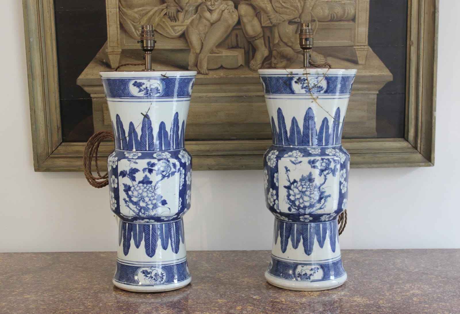 Pair of large early 19th century Chinese vase lamps