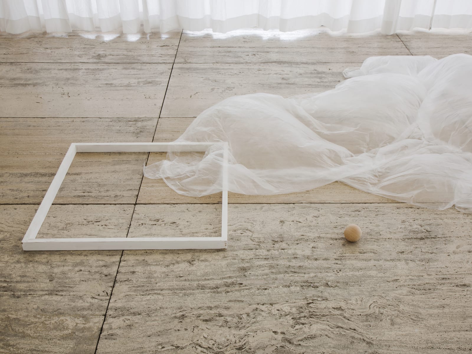 Installation view, Fernanda Gomes, Fundación Jumex, Mexico City, Mexico, 2018, Photo Ramiro Chavez