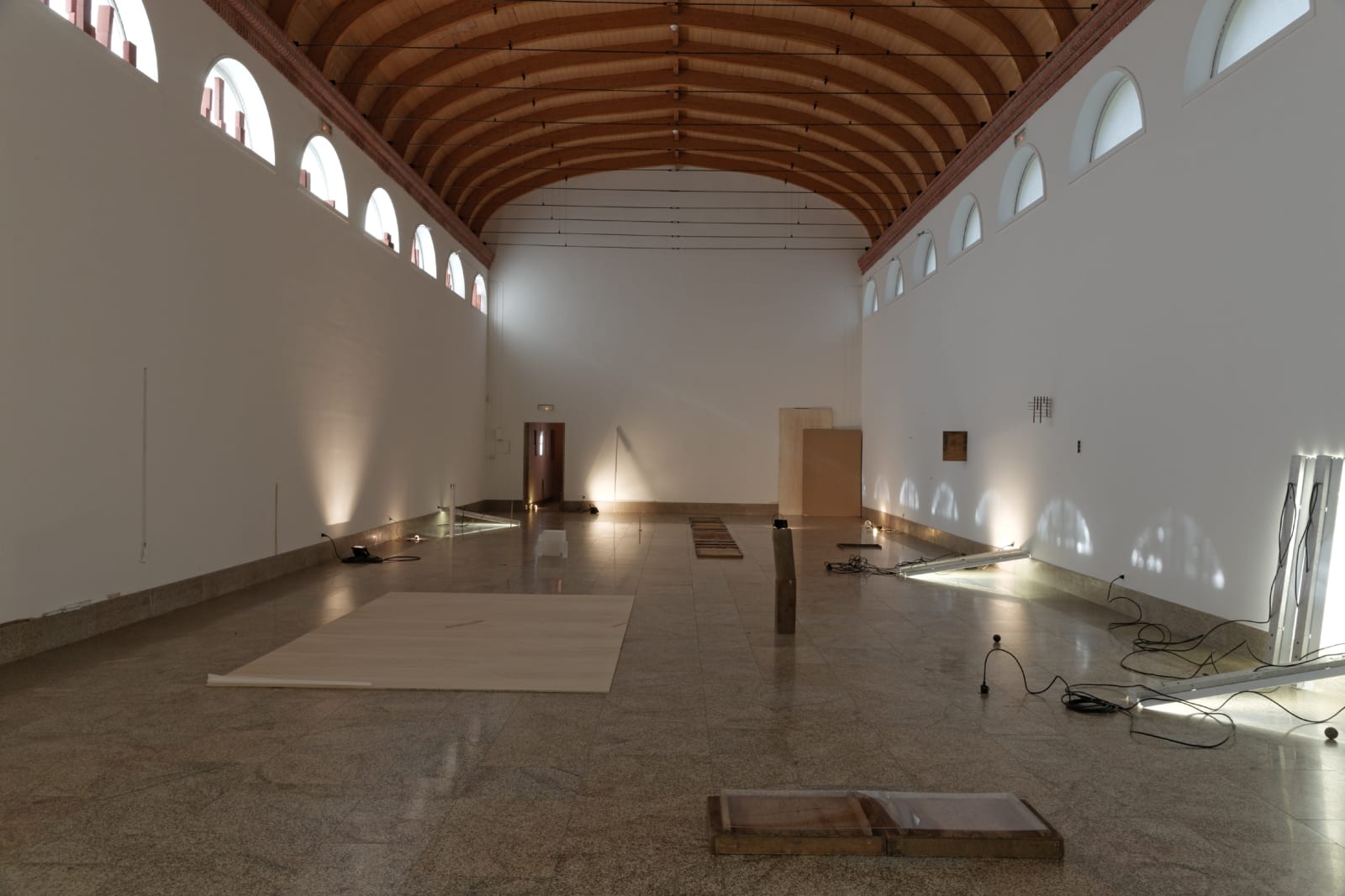 Installation view, Champs d'expériences: Fernanda Gomes, Centre d'art et du paysage, Vassivière, France, 2012