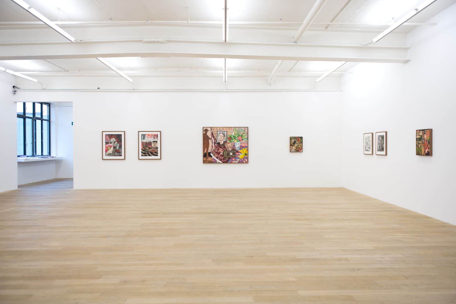 Installation view, Hernan Bas: Bloomsbury revisited, Galerie Peter Kilchmann, Zahnradstrasse, Switzerland, 2017, Photo Sebastian Schaub