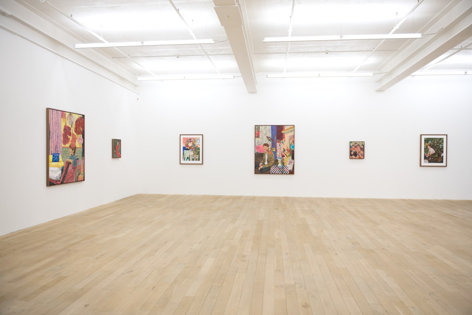Installation view, Hernan Bas: Bloomsbury revisited, Galerie Peter Kilchmann, Zahnradstrasse, Switzerland, 2017, Photo Sebastian Schaub