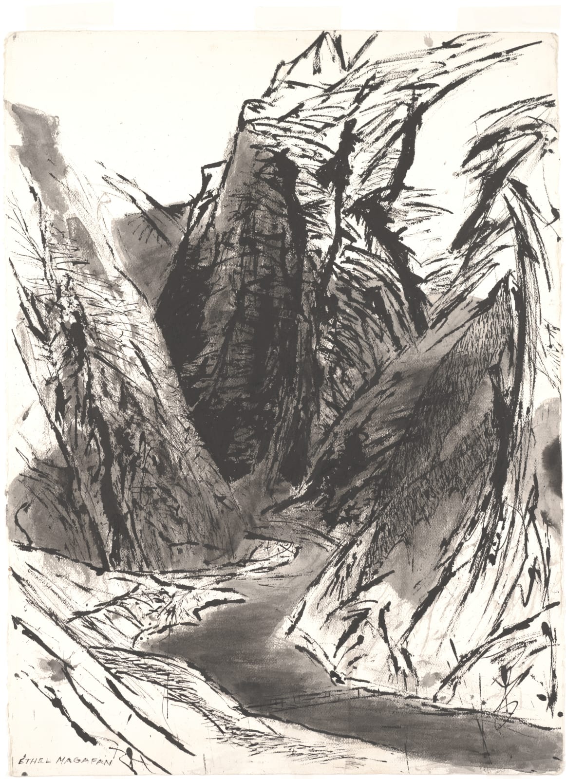 Ethel Magafan, Looking Downstream at Morrow Point, 1971