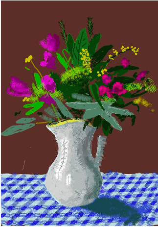 David Hockney, 15th March 2021, Flowers in a Jug, 2021