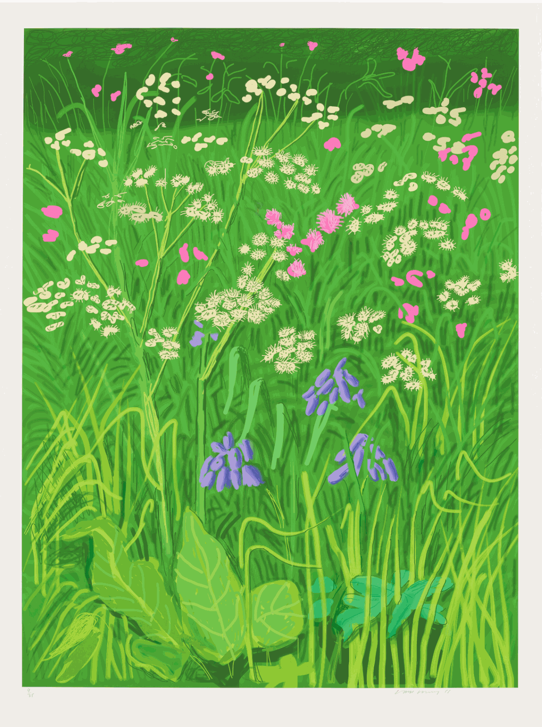 David Hockney , The Arrival of Spring in Woldgate, 2001. 17 May. , 2011