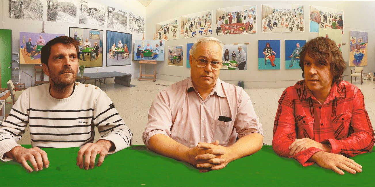 David Hockney, JP JM JW in the Studio 2015, 2015