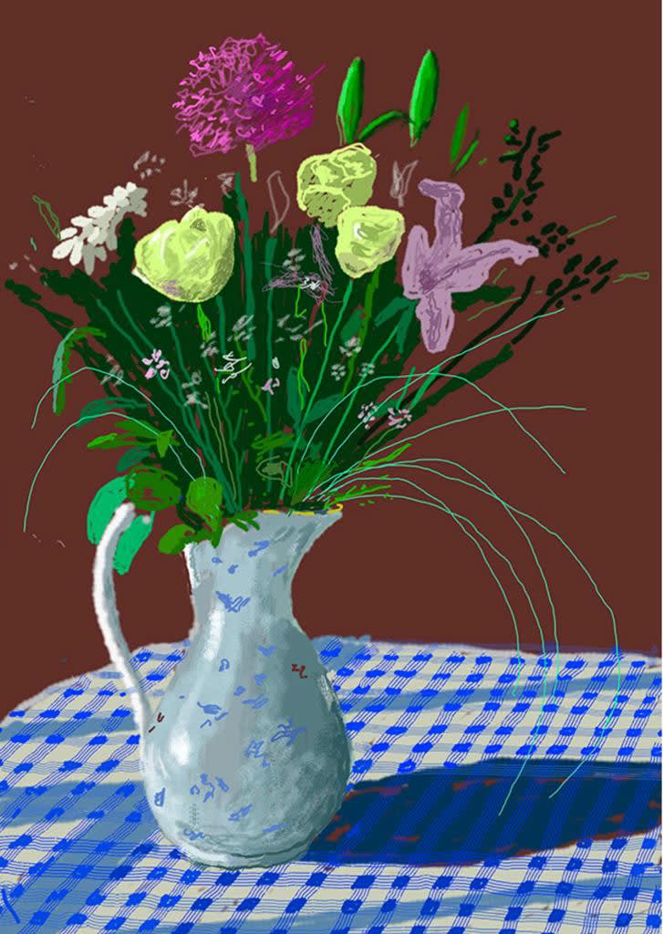 David Hockney, 20th February 2021, Jug with Flowers, 2021
