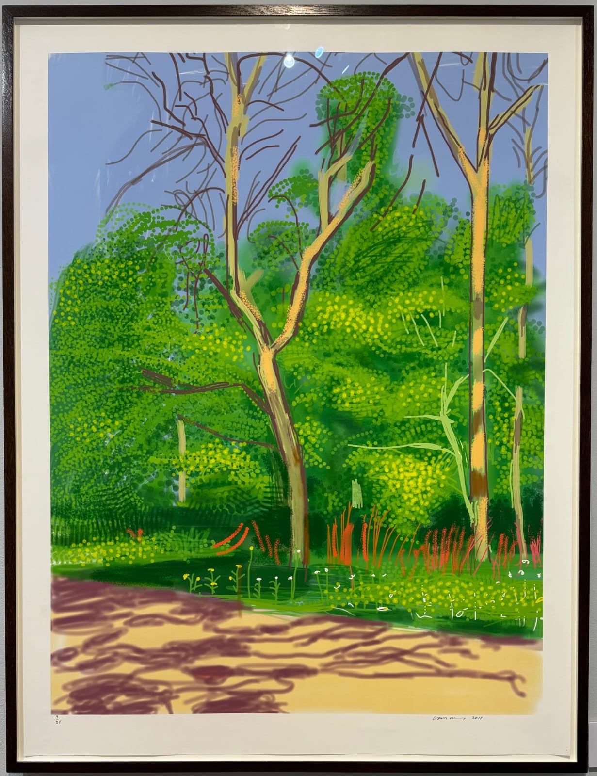 David Hockney , The Arrival of Spring in Woldgate, East Yorkshire, 2011 27th April , 2011