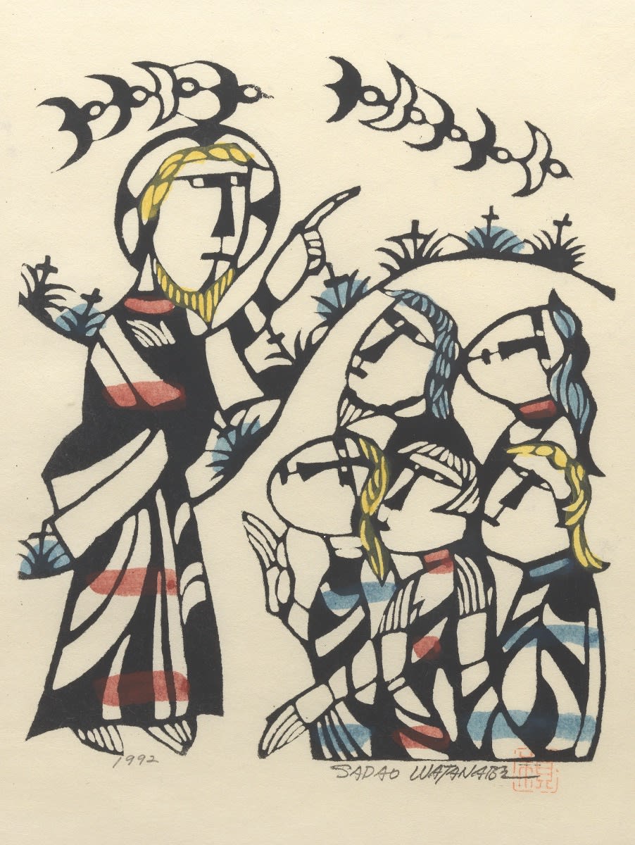Sadao Watanabe, Print : Christ Preaching, 1992