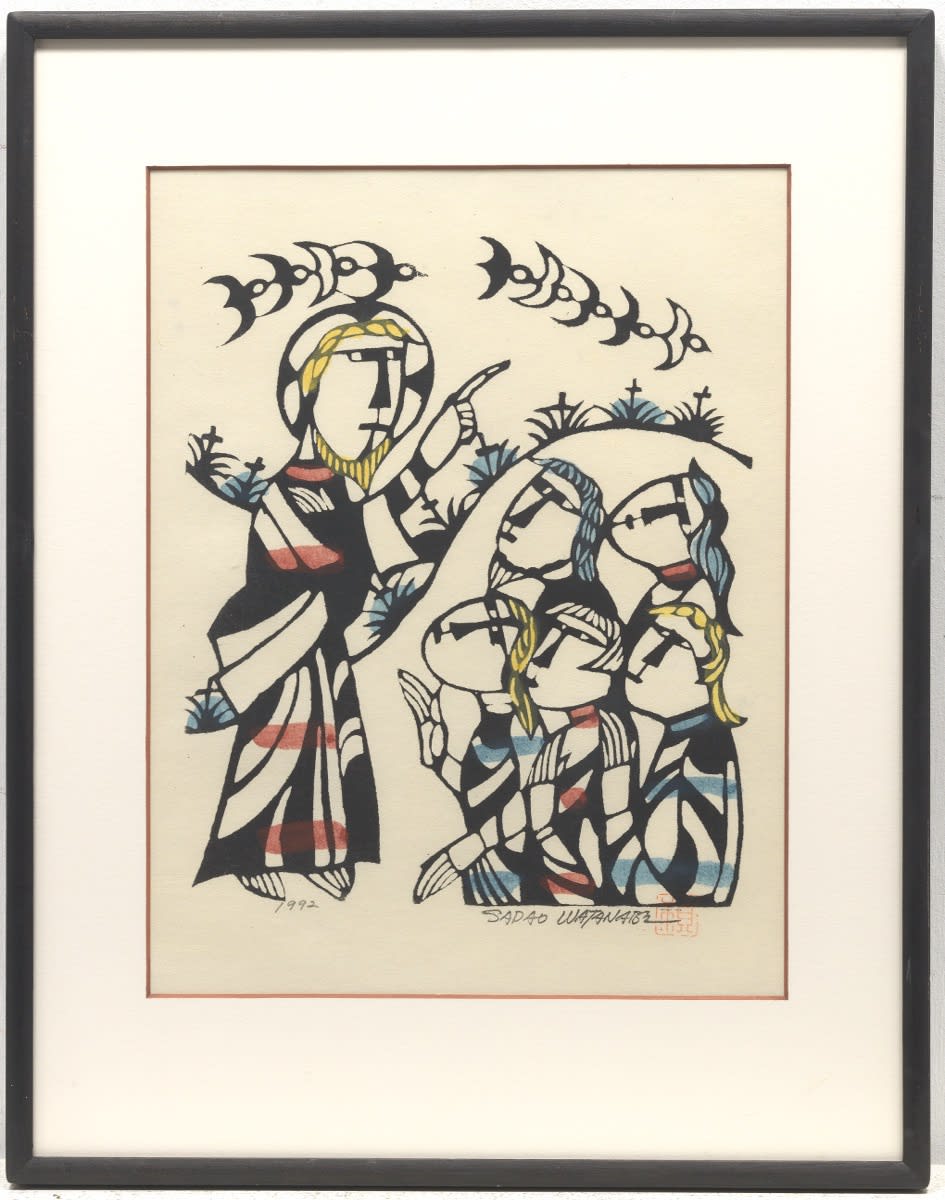Sadao Watanabe, Print : Christ Preaching, 1992