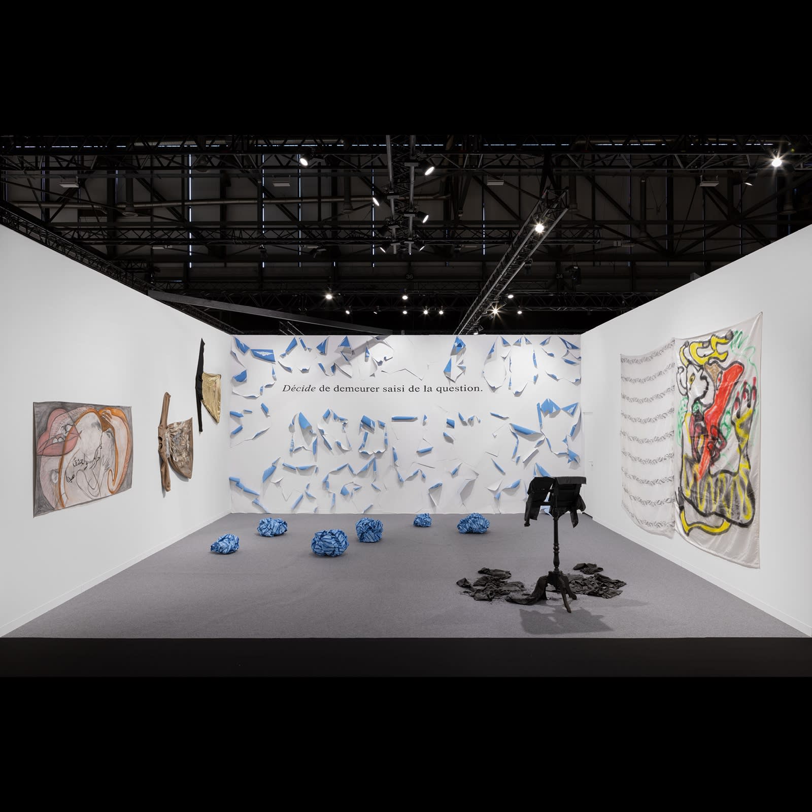 Duo exhibition Aysha E Arar and Latifa Echakhch, installation view, DVIR GALLERY, Art Geneve 2025