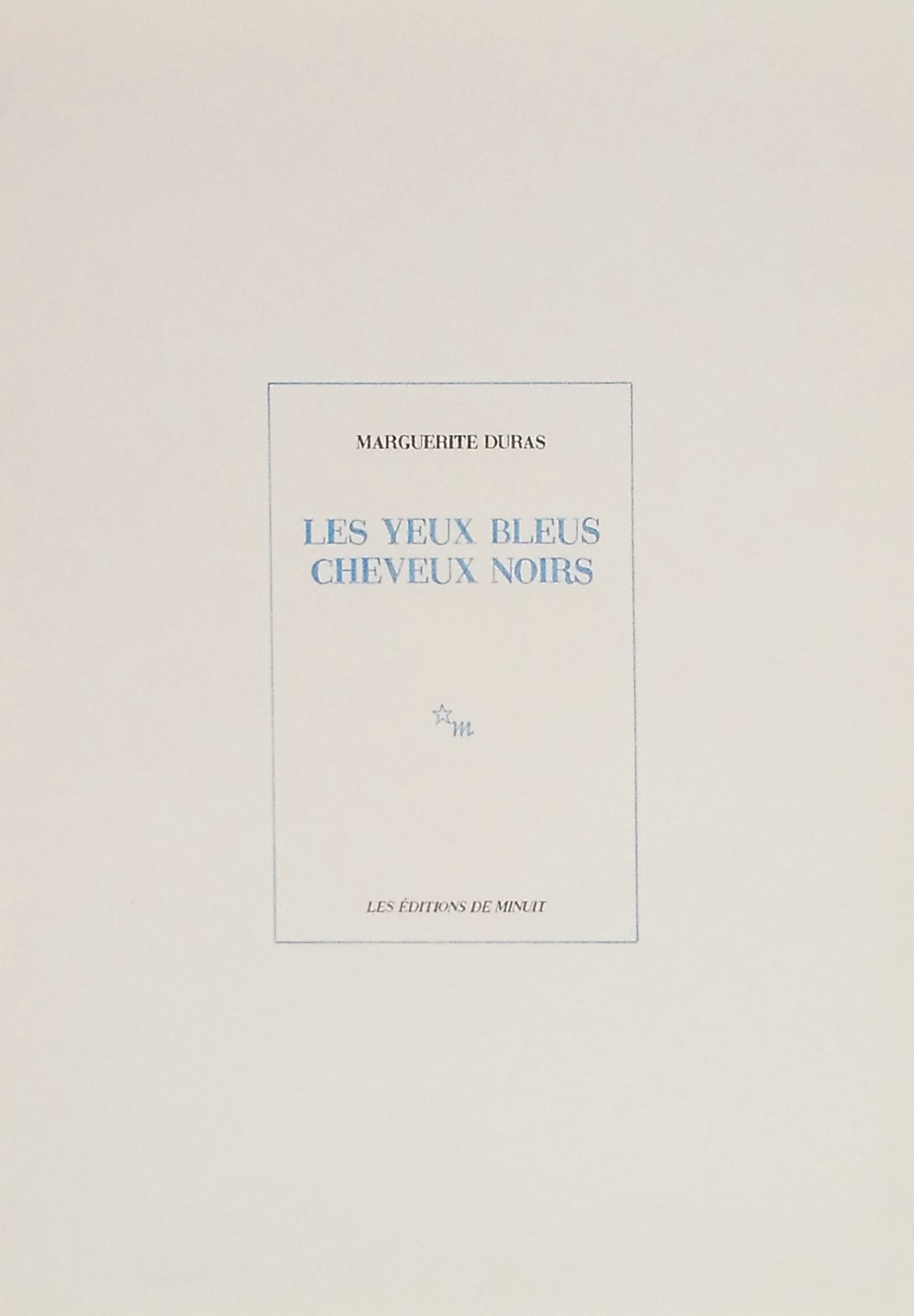 Claire Morel, Les yeux bleus cheveux noirs , 2017