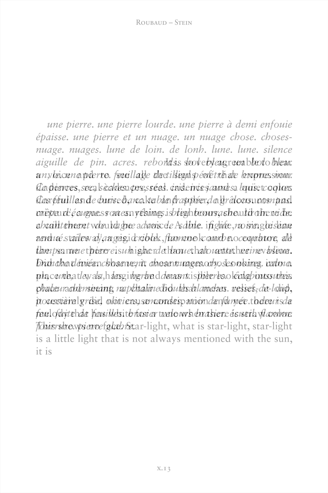 Detanico Lain, Two Voices, Roubaud - Stein (X-13), 2012