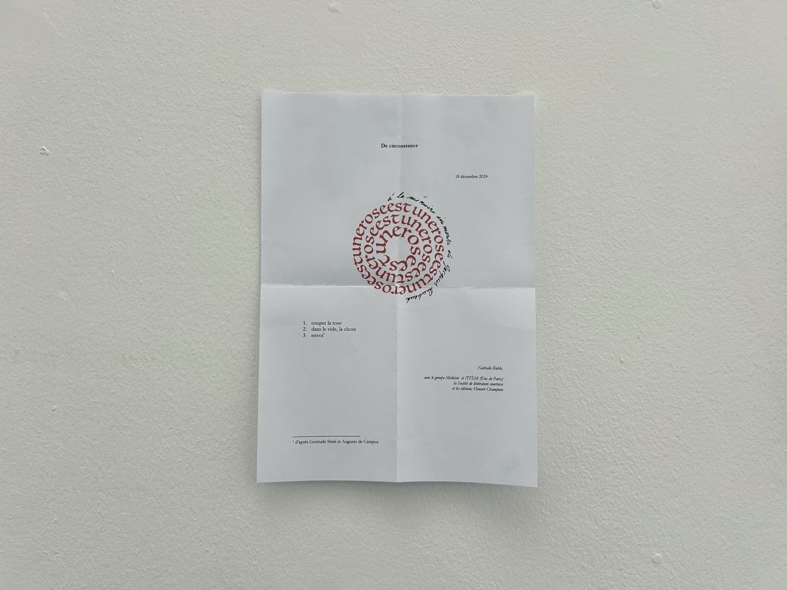 Nathalie Koble, De circonstance, 2024