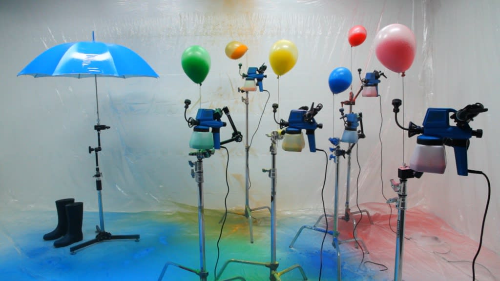 John Wood & Paul Harrison, Semi automatic painting machine, 2014