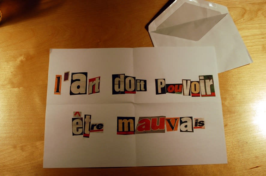 Hans-Peter Feldmann, Blackmail letter