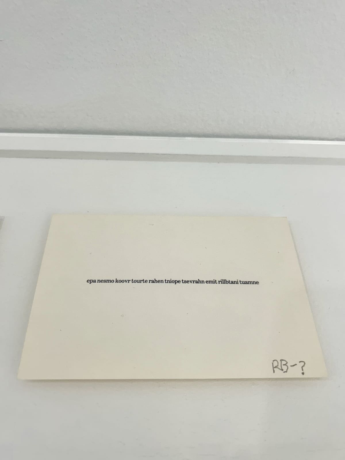 Robert Barry, Index cards (NonSense)