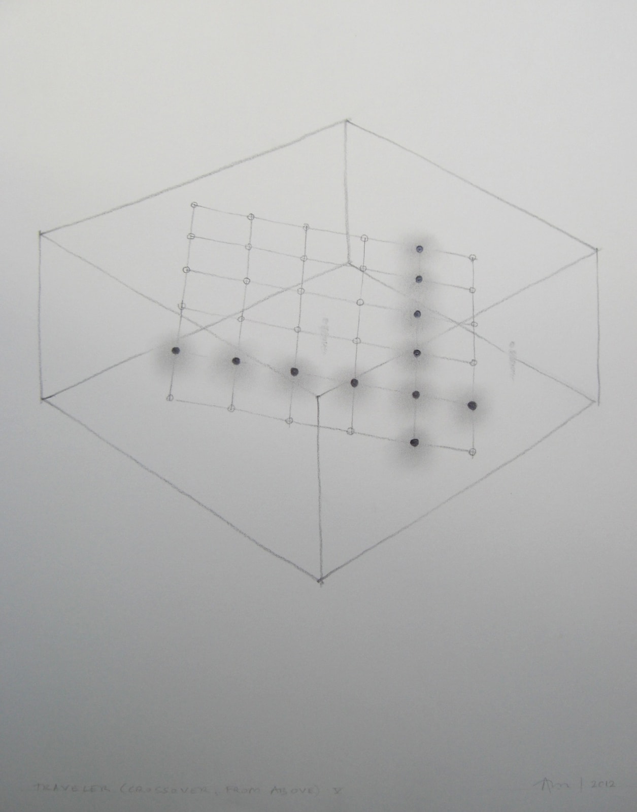 Anthony McCall, Traveler (Crossover, from Above), 2012