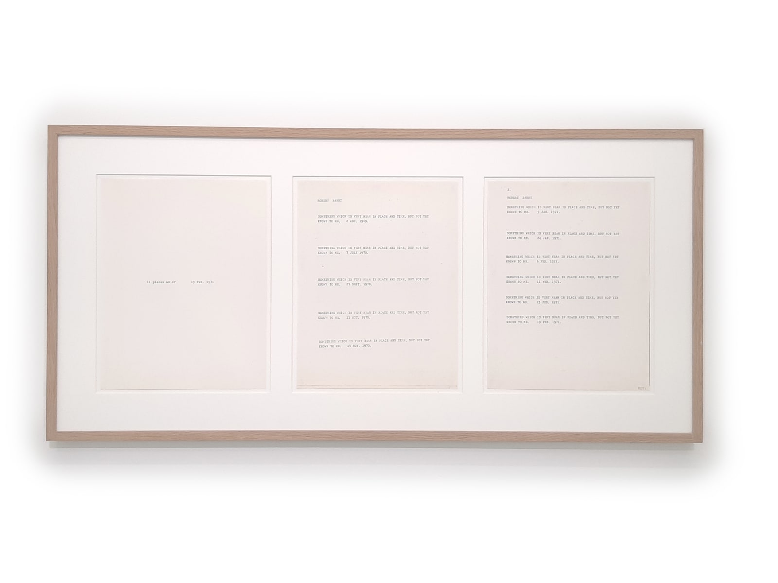 Robert Barry, 11 pieces of..., 1971