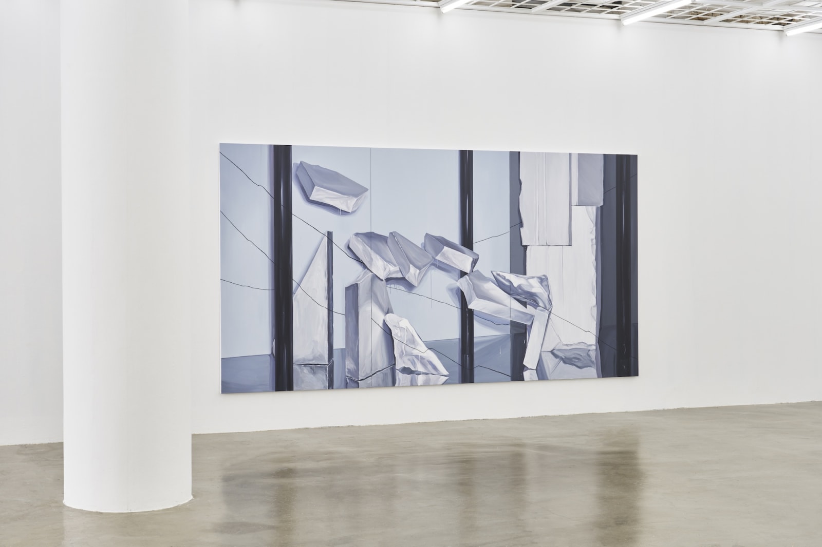 Jihyun's Present, 2021, oil on canvas, 220 x 120 cm each, 3pieces. Photo by Lee Eui rock