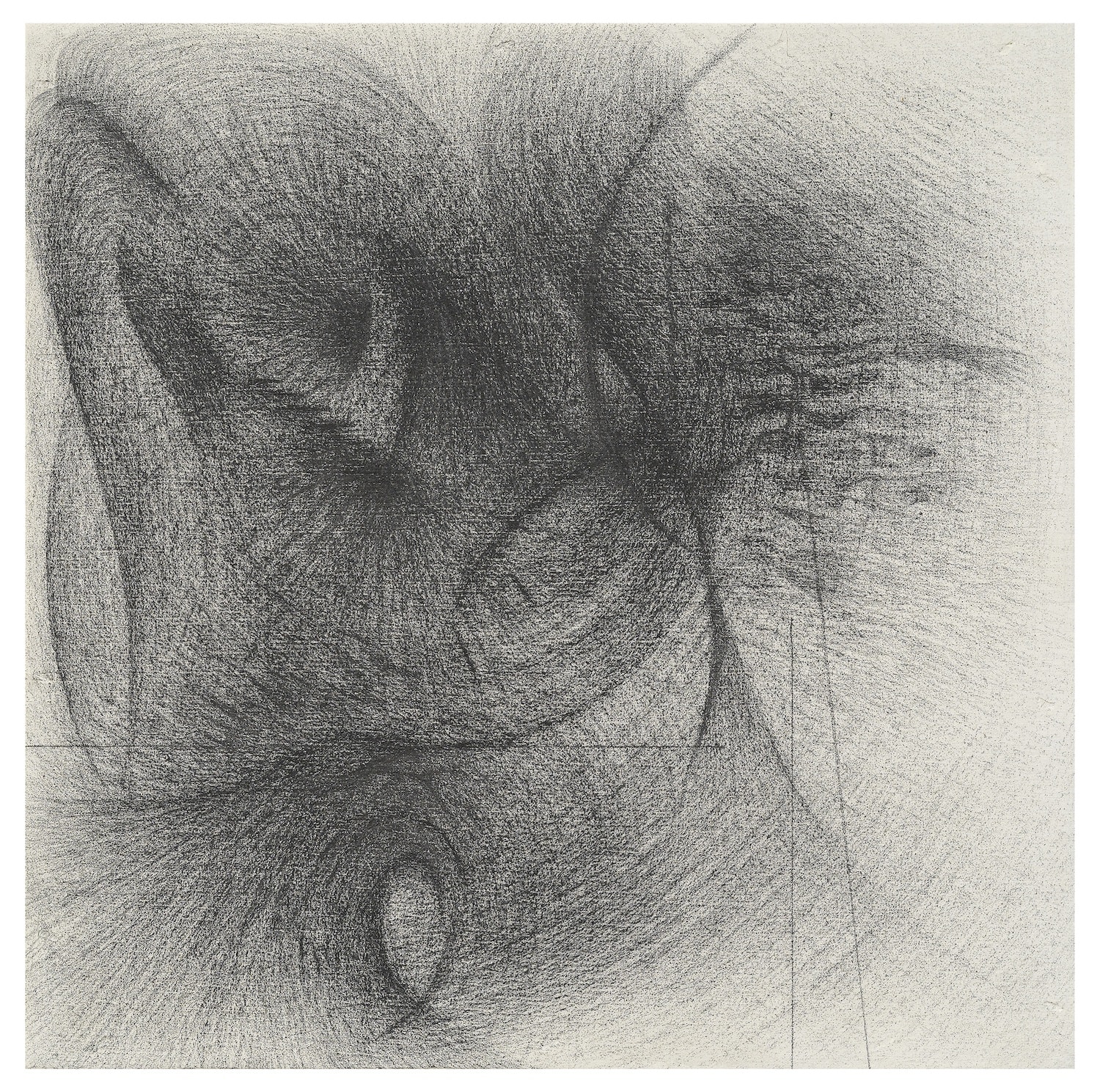 Study of Skull, 2023, gouache, graphite on canvas, 30 x 30 cm