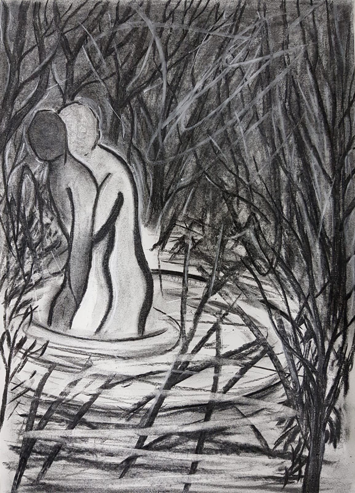 From Fragments, 2019, charcoal on paper, 54.5 x 39.4 cm