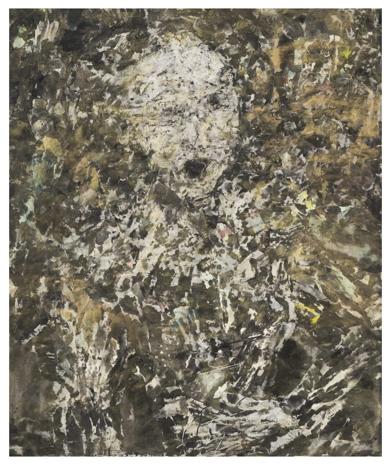 기뻐하라, 2021, jangji on canvas, pigment, ink stick, pigment, 72.5 x 60.5 cm