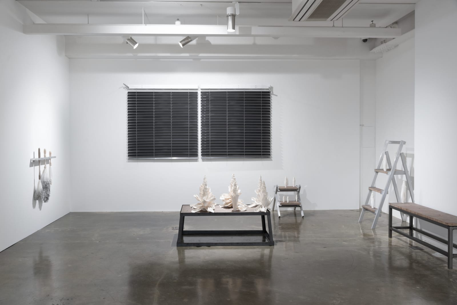 Fine Art Particle, 2018, paper, graphite, aluminum, steel, wood, dimensions variable