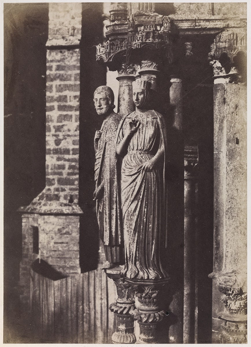 Charles Marville, Sculpture at Chartres, 1853