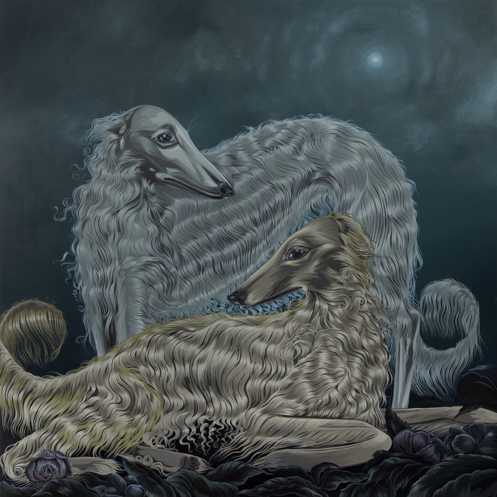 SABRINA BOCKLER, Borzois In Moonlight, 2023