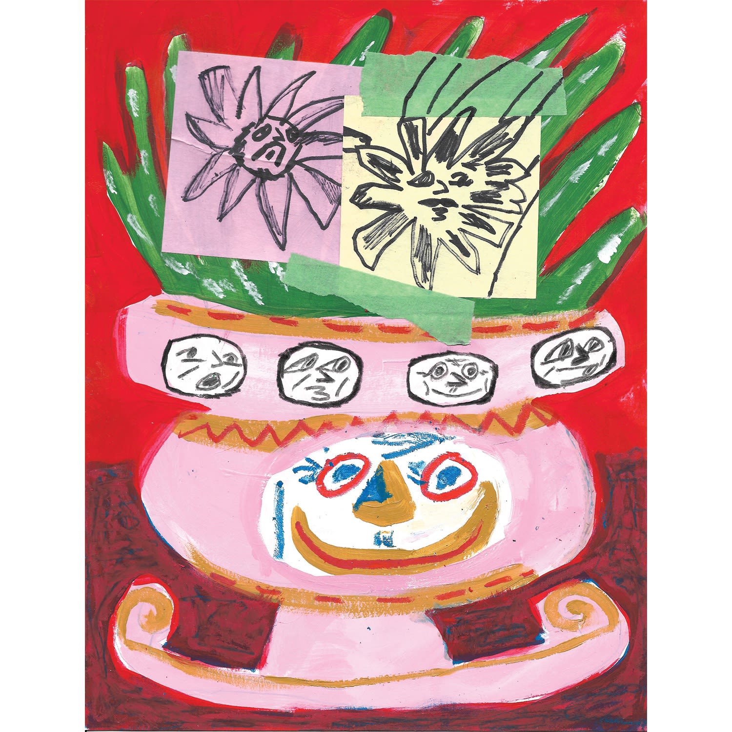 GORD BOND, Faux Flowers In A Live Pot, 2019