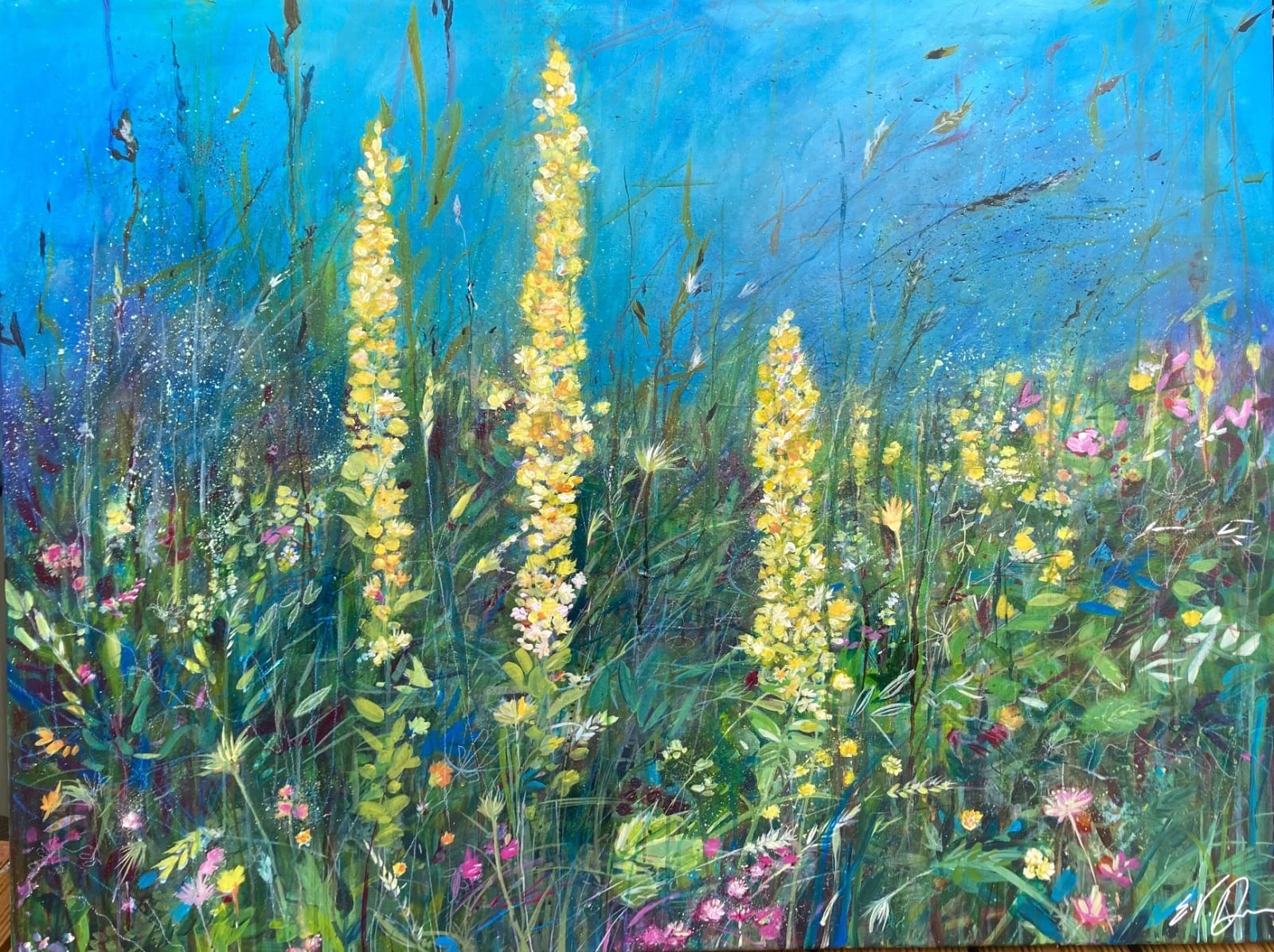 Eve Dawson, in the meadow in june ( walking back from my allotment)