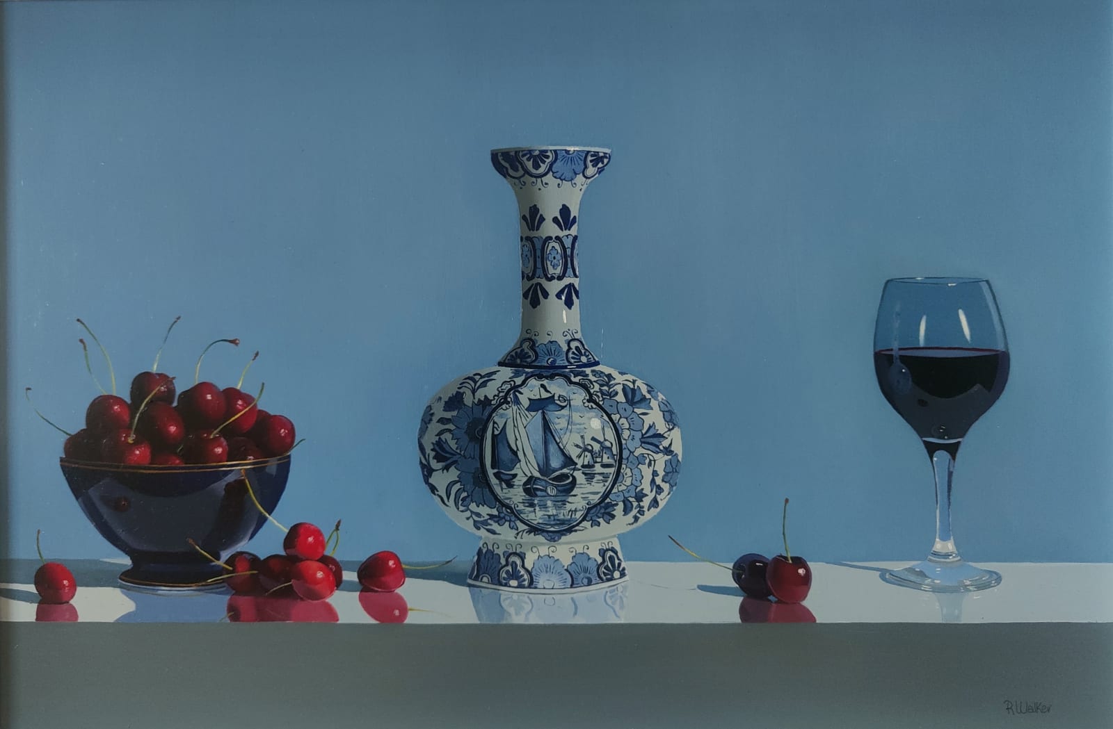 Rob Walker, Delft Vase with Cherries and Wine