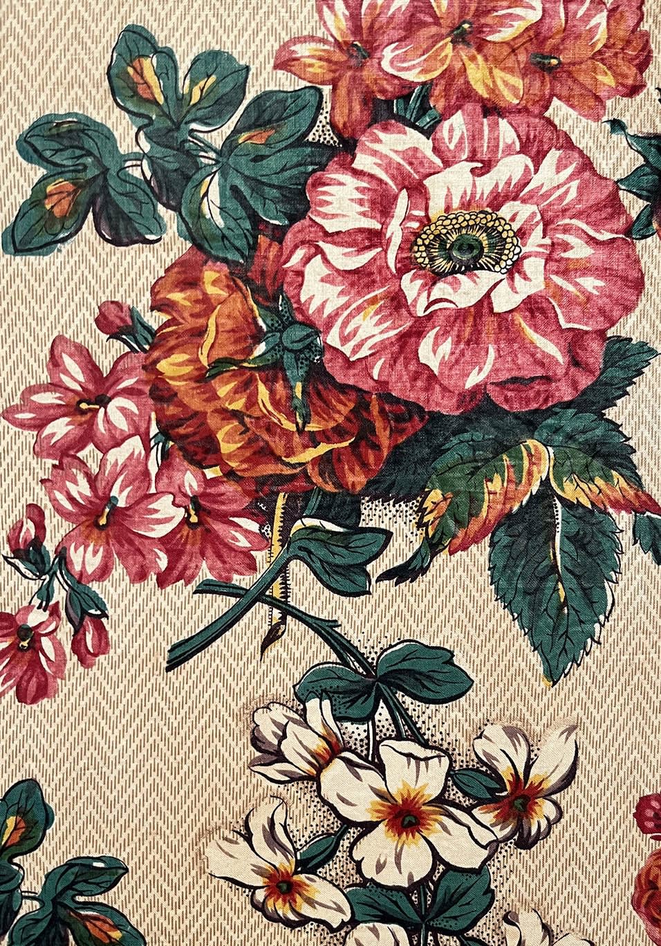 British, Printed glazed cotton, ca. 1830-50