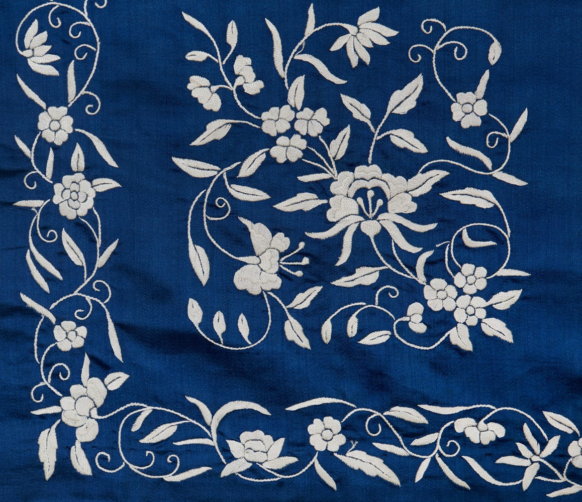 Chinese export, Silk-embroidered apron, ca. 1840