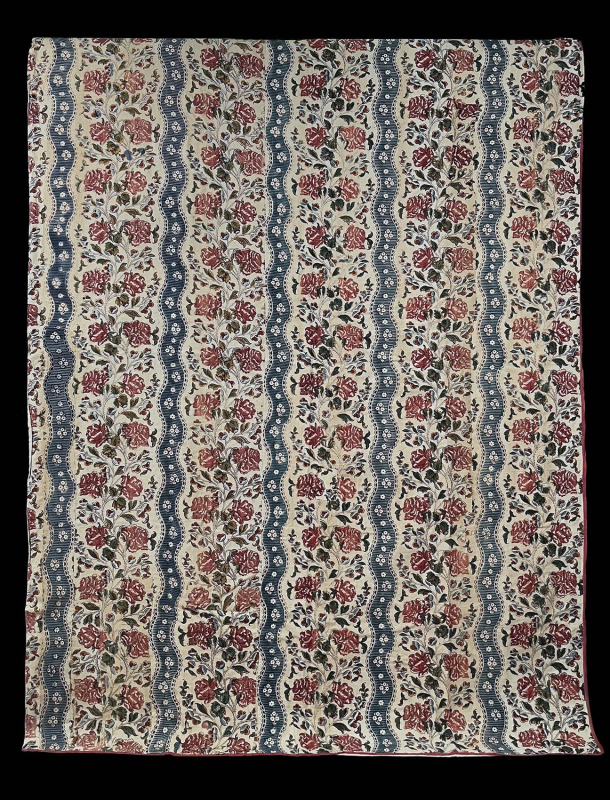 Oberkampf Manufactory, Block-printed siamoise bedhangings, ca. 1760–62