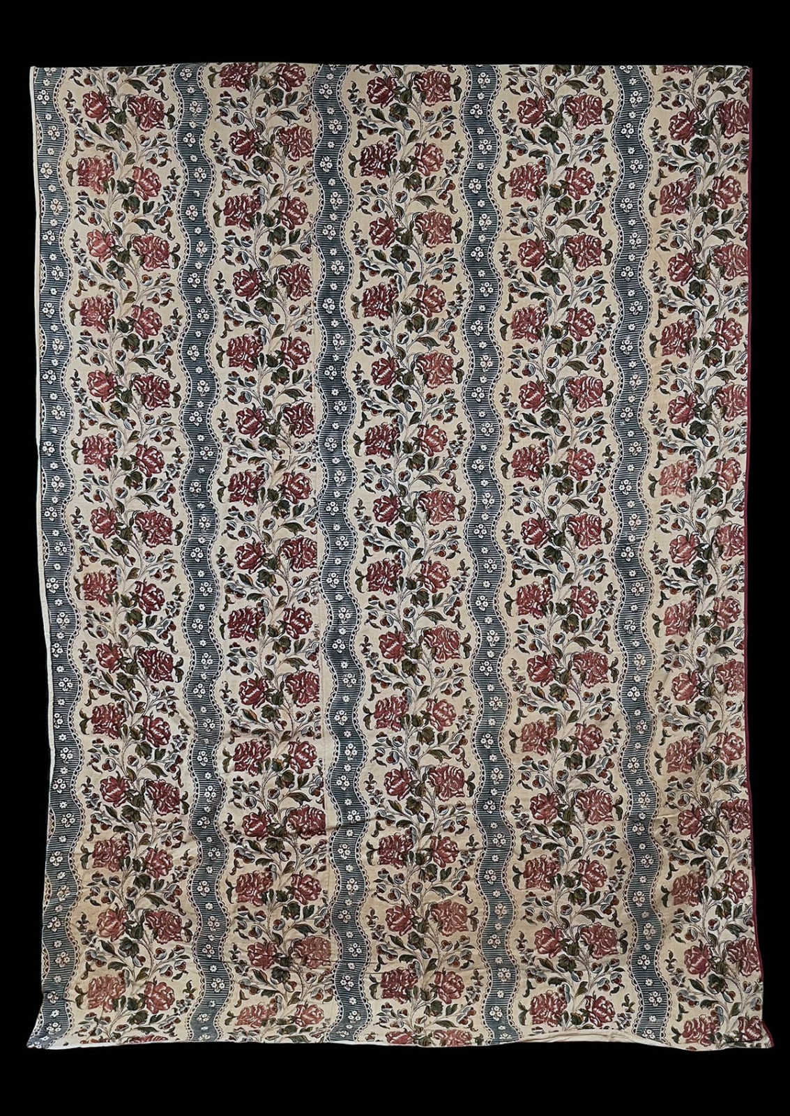 Oberkampf Manufactory, Block-printed siamoise bedhangings, ca. 1760–62