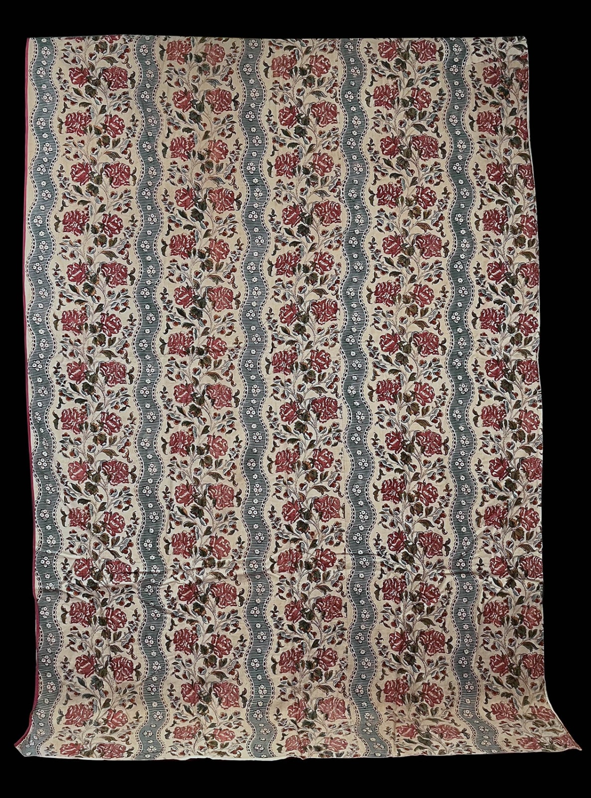 Oberkampf Manufactory, Block-printed siamoise bedhangings, ca. 1760–62