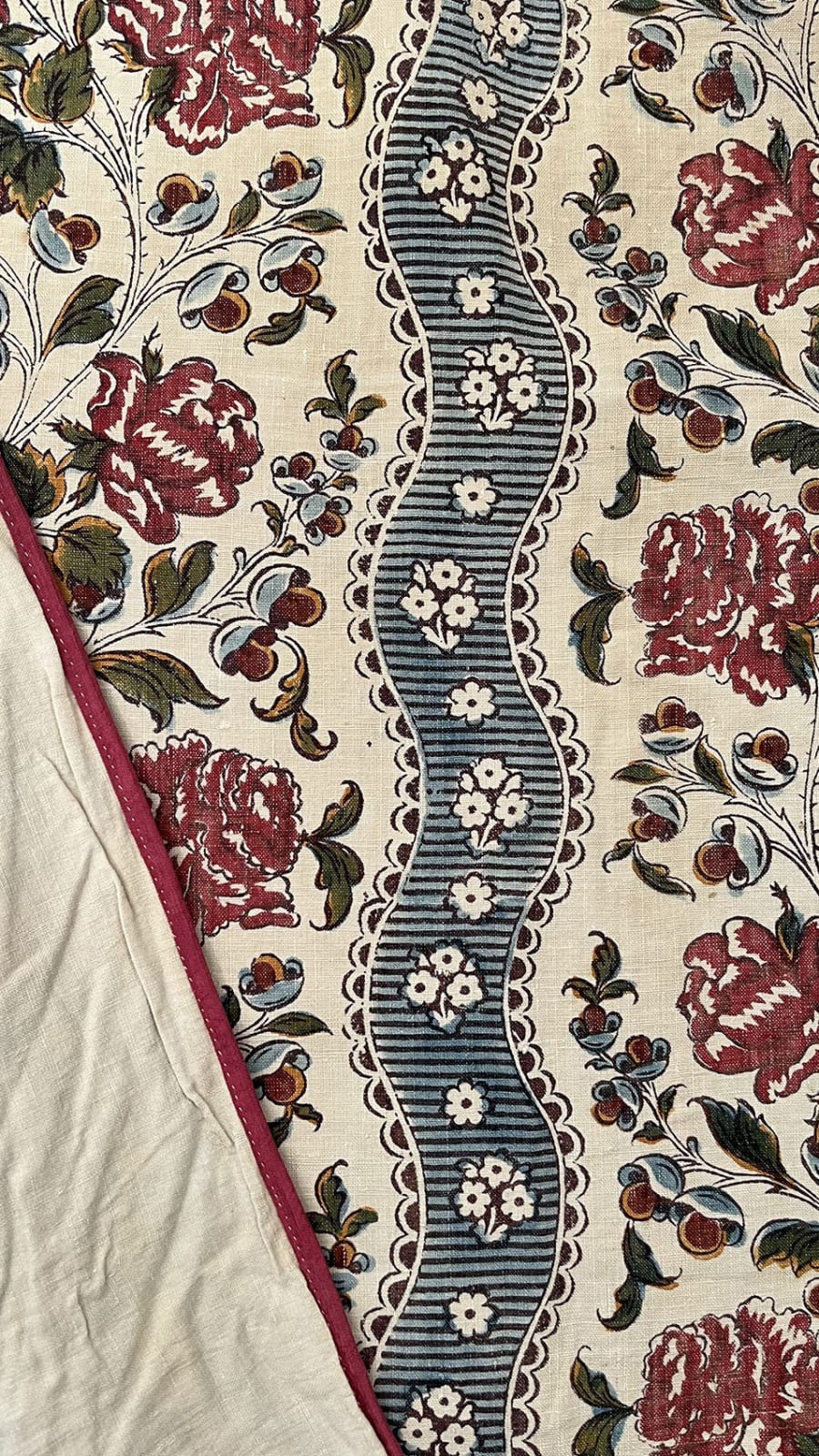 Oberkampf Manufactory, Block-printed siamoise bedhangings, ca. 1760–62