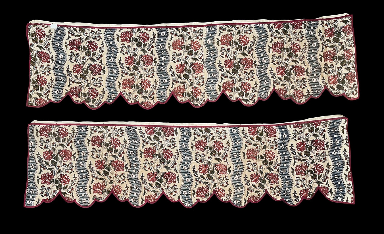 Oberkampf Manufactory, Block-printed siamoise bedhangings, ca. 1760–62
