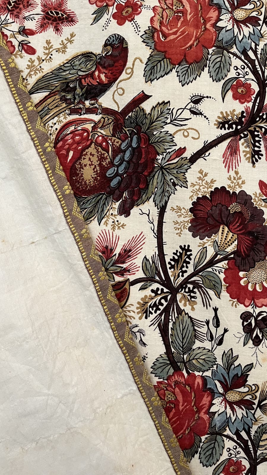 French, Pair of block-printed curtains, ca. 1820