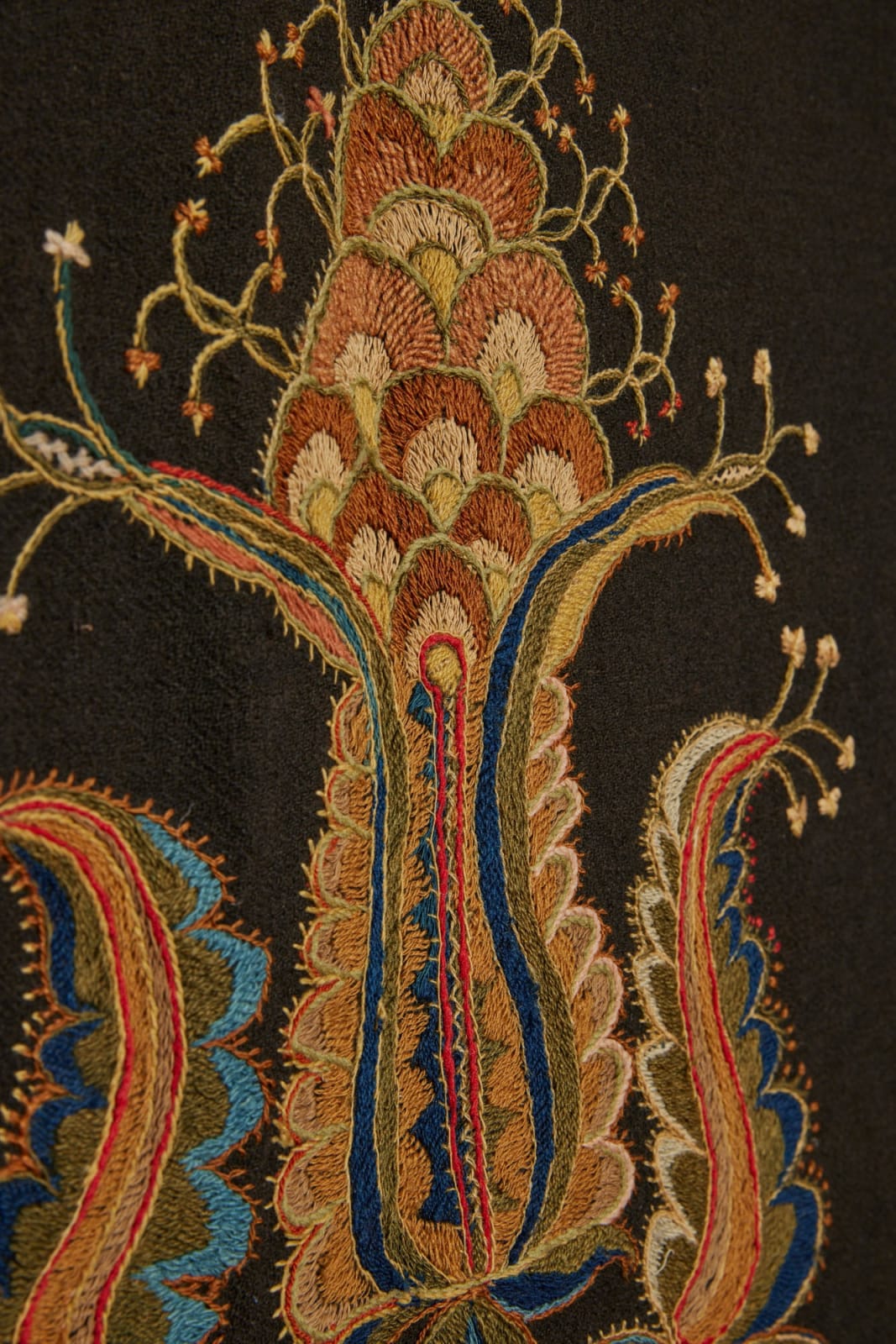 American (New England), Wool-embroidered bedcover, ca. 1820 and later