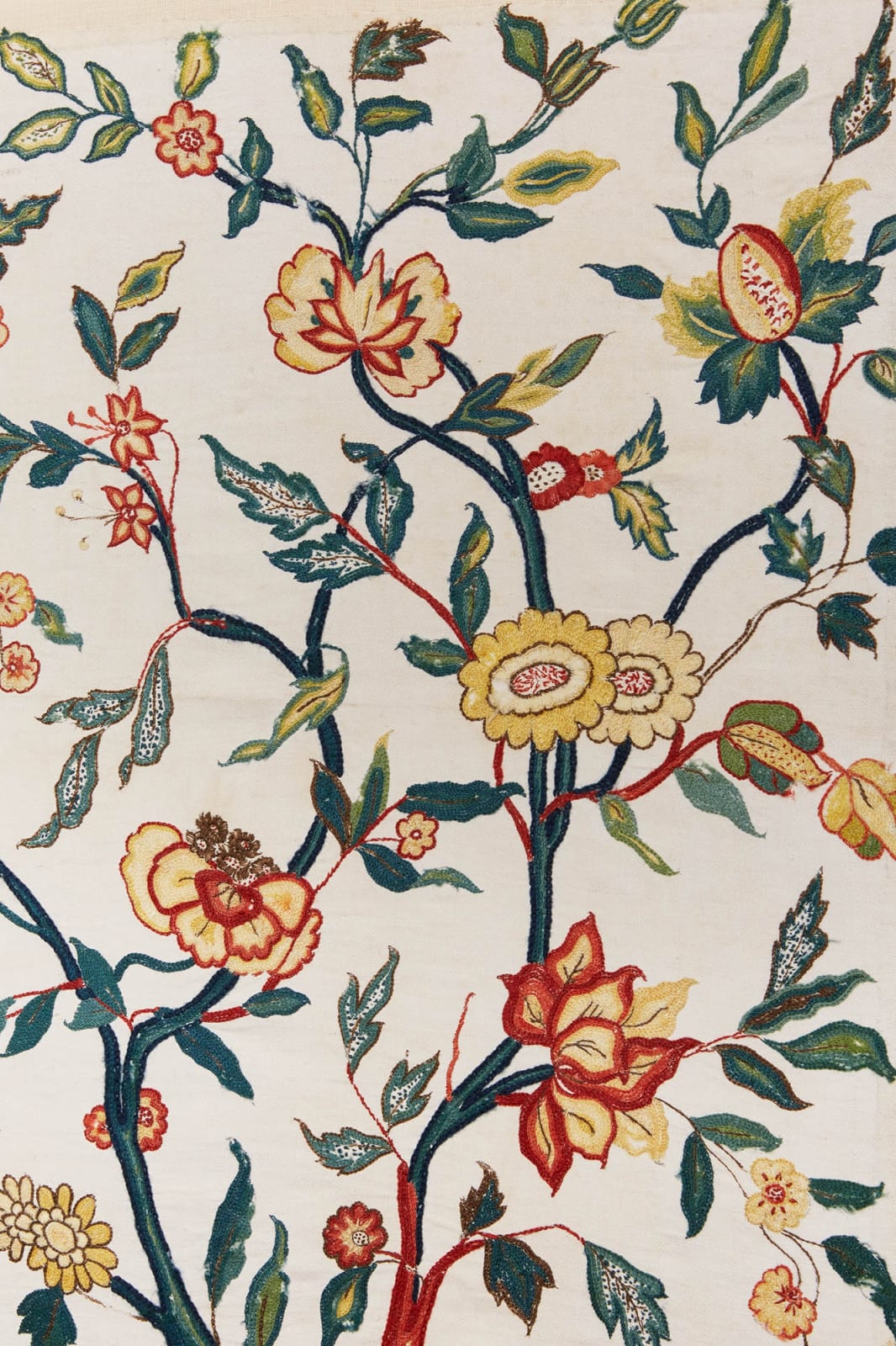 English, Wool-embroidered workbag face, early 18th century