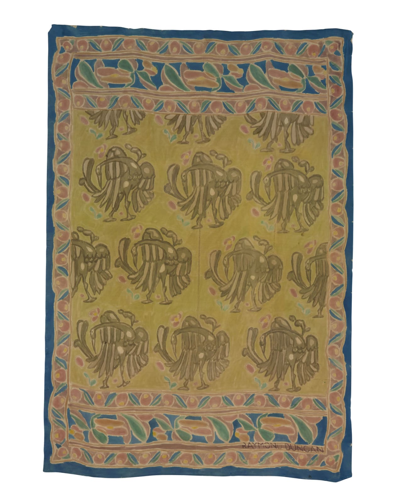 Raymond Duncan, Painted silk scarf, ca. 1920s