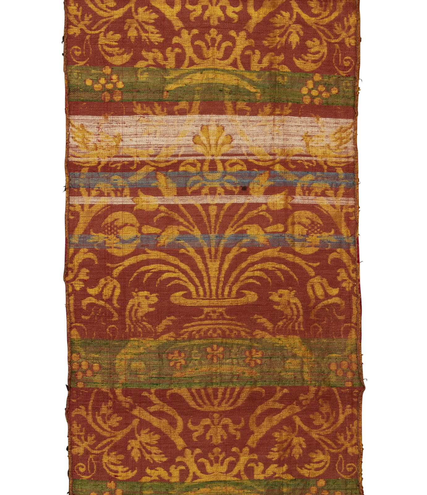 probably Spanish, Brocatelle with rampant lions, ca. 1575–1600