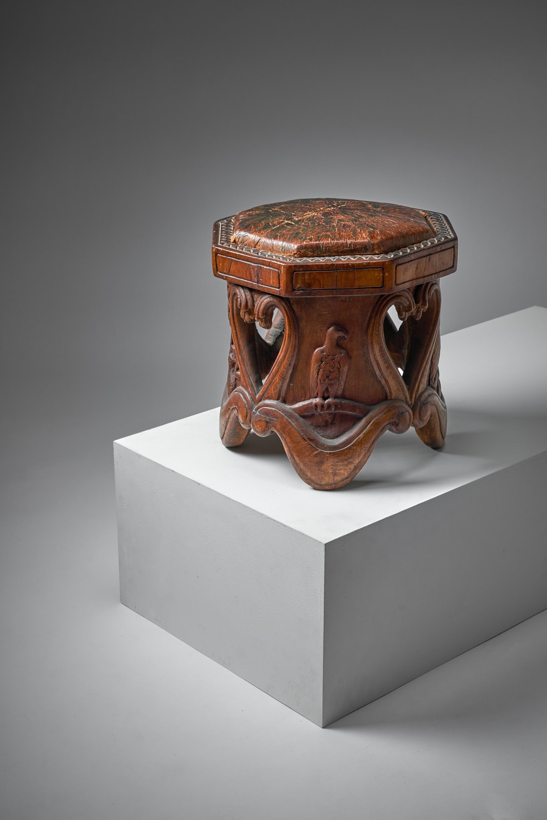 Knut Fjaestad (attributed to), Art Nouveau stool
