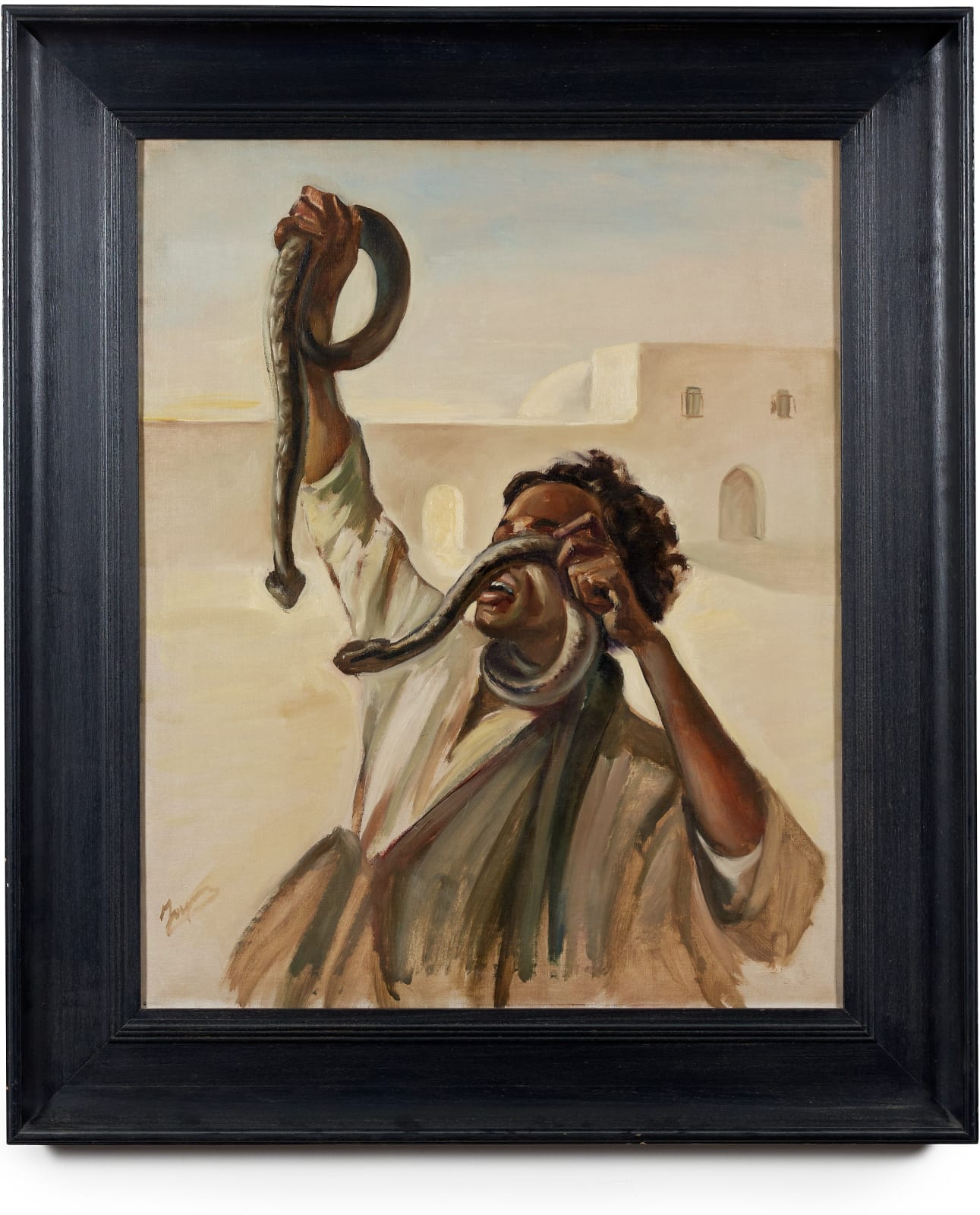 Régine Jacqmain, Oriental man holding two snakes