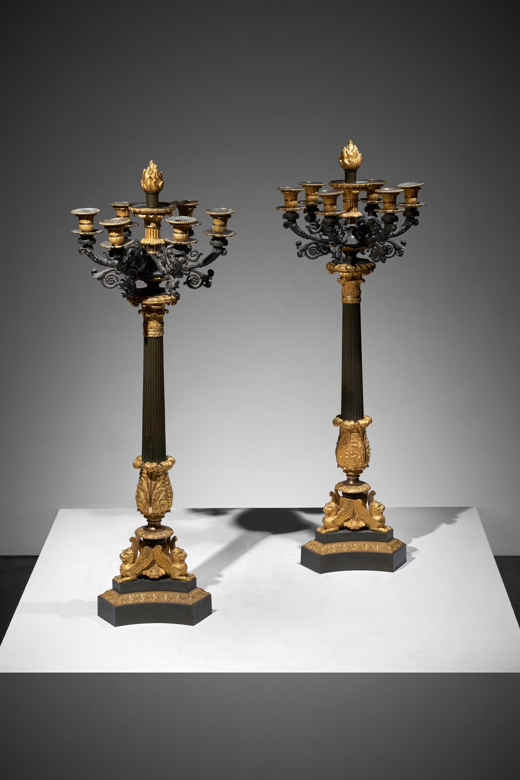 ., Pair of large candelabras